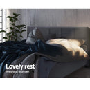 Artiss Tino Bed Frame Double Size Charcoal Fabric-9
