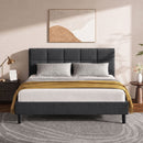 Artiss Tino Bed Frame Queen Size Charcoal Fabric-1