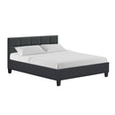 Artiss Tino Bed Frame Queen Size Charcoal Fabric-2