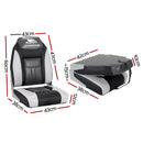 Seamanship 2X Folding Boat Seats Marine Seat Swivel High Back 12cm Padding Black-2