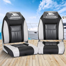 Seamanship 2X Folding Boat Seats Marine Seat Swivel High Back 12cm Padding Black-8