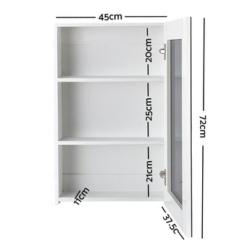 Cefito Bathroom Mirror Cabinet 450x720mm White - 0