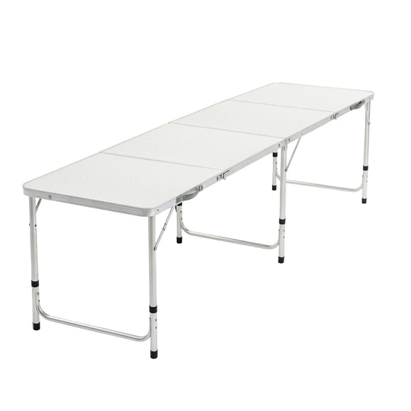 Weisshorn Folding Camping Table 240CM Portable Outdoor Picnic BBQ Aluminium Desk