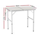 Weisshorn Folding Camping Table 90CM Adjustable Portable Outdoor Picnic Desk-3