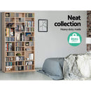 Artiss Bookshelf CD Storage Rack - BERT Oak-7