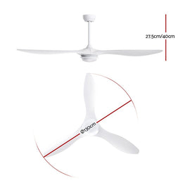 Devanti 52'' Ceiling Fan DC Motor w/Light w/Remote - White - 0