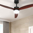Devanti 52'' Ceiling Fan DC Motor 3 Blades w/Light - Dark Wood-5