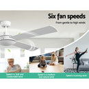 Devanti 52'' Ceiling Fan AC Motor 4 Blades w/Remote - White-4