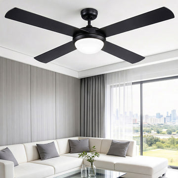 Devanti 52'' Ceiling Fan AC Motor w/Light w/Remote - Black