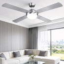 Devanti 52'' Ceiling Fan AC Motor w/Light w/Remote - Silver-1