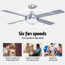 Devanti 52'' Ceiling Fan AC Motor w/Light w/Remote - Silver-4
