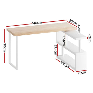 Artiss Computer Desk Bookshelf 140CM - 0