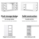 Artiss Computer Desk Bookshelf White 150CM-7
