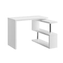 Artiss Computer Desk L-Shape Bookshelf White-1