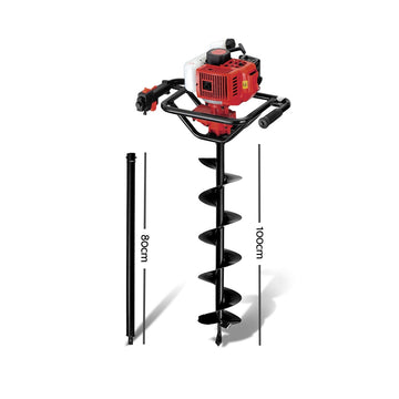 Giantz Post Hole Digger 200mm Petrol Drill Extension Bits Auger - 0