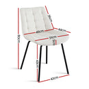 Artiss 4x Dining Chairs Velvet Tufted Kitchen Lounge Cafe Accent Chair Beige-2