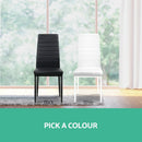 Artiss Dining Chairs Set of 4 Leather Channel Tufted Black-6