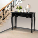 Artiss Console Table 3 Drawers Black Hamptons-1