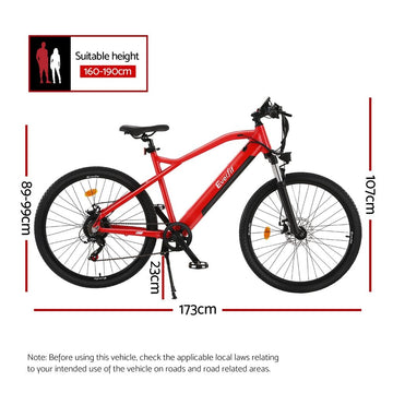 Everfit 26 Inch Electric Bike Mountain Bicycle eBike Built-in Battery 250W - 0