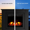 Devanti Electric Fireplace Fire Heater 2000W Black-4