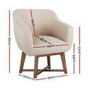 Artiss Armchair Tub Chair Beige Aston-2