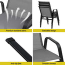 Gardeon 6PC Outdoor Dining Chairs Stackable Lounge Chair Patio Furniture Grey-6