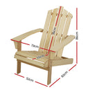 Gardeon Adirondack Outdoor Chairs Wooden Beach Chair Patio Furniture Garden Natural-2