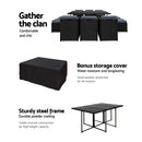 Gardeon Outdoor Dining Set 11 Piece Wicker Table Chairs Setting Black-5