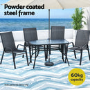 Gardeon 5PC Outdoor Dining Set Table and Chairs Patio Furniture Bistro Set Garden Black-4