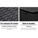 Gardeon Outdoor Dining Set 5 Piece Wicker Table Chairs Setting Black-6