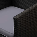 Gardeon Outdoor Dining Set 5 Piece Wicker Table Chairs Setting Black-7