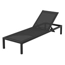 Gardeon Sun Lounge Outdoor Lounger Aluminium Folding Beach Chair Wheels Black-1