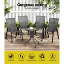 Gardeon 5PC Bistro Set Outdoor Table and Chairs Stackable Outdoor Furniture Black-4
