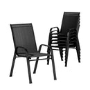 Gardeon 6PC Outdoor Dining Chairs Stackable Lounge Chair Patio Furniture Black-1