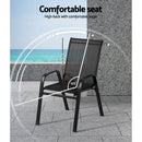 Gardeon 6PC Outdoor Dining Chairs Stackable Lounge Chair Patio Furniture Black-4