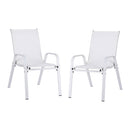 Gardeon 2PC Outdoor Dining Chairs Stackable Lounge Chair Patio Furniture White-1