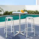 Gardeon 3-Piece Outdoor Bar Set Bistro Table Stools Adjustable Square Cafe-8