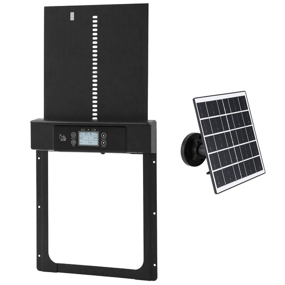 Giantz Automatic Chicken Coop Door 37cm Solar Powered Smart App Control Black
