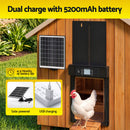 Giantz Automatic Chicken Coop Door 37cm Solar Powered Smart App Control Black-8