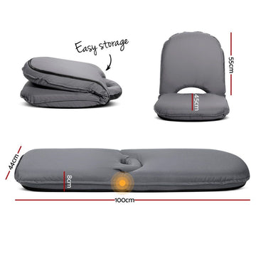 Artiss Floor Lounge Sofa Camping Chair Grey - 0