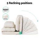 Artiss Floor Lounge Sofa Bed 2 Seater Pillow Leather White-5