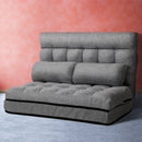 Artiss Lounge Sofa Bed 2-seater Grey Fabric-1