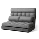 Artiss Lounge Sofa Bed 2-seater Grey Fabric-8