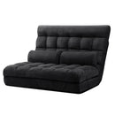 Artiss Lounge Sofa Bed 2-seater Charcoal Suede-8