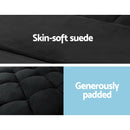 Artiss Lounge Sofa Bed 2-seater Charcoal Suede-5