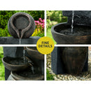 Gardeon Solar Water Feature Cascading Fountain 5 Tiered Bowl Bird Bath 99CM-1