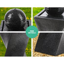 Gardeon Solar Water Feature Twisted Fountain LED Light Bird Bath 85CM Black-5