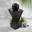 Gardeon Solar Water Feature Twisted Fountain LED Light Bird Bath 85CM Black-7