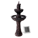 Gardeon Solar Water Feature Tier Fountain with Pump Kit Bird Bath 106CM Peacock-1