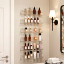 Artiss 6-Pack Acrylic Wall Shelves, Clear Floating Display Shelf with Detachable Panels & Front Lip-1